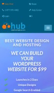 How webhostinghub.com looks like on a mobile device such as an iPhone.