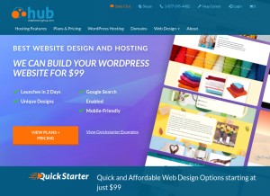 How webhostinghub.com looks like on a tablet such as an iPad.