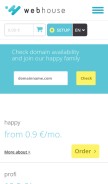 How webhouse.sk looks like on a mobile device such as an iPhone.