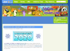How webkinzinsider.com looks like on a tablet such as an iPad.