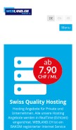 How webland.ch looks like on a mobile device such as an iPhone.