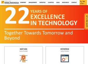 How weblineindia.com looks like on a tablet such as an iPad.