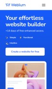 How weblium.com looks like on a mobile device such as an iPhone.