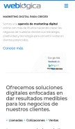 How weblogica.mx looks like on a mobile device such as an iPhone.