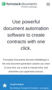 How webmerge.me looks like on a mobile device such as an iPhone.