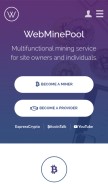 How webminepool.com looks like on a mobile device such as an iPhone.