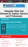 How webopedia.com looks like on a mobile device such as an iPhone.