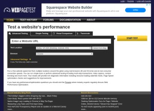How webpagetest.org looks like on a tablet such as an iPad.