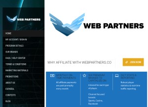 How webpartners.co looks like on a tablet such as an iPad.