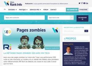 How webrankinfo.com looks like on a tablet such as an iPad.