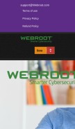 How webrootav.com looks like on a mobile device such as an iPhone.