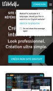 How webself.net looks like on a mobile device such as an iPhone.