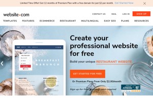 How website.com looks like on a tablet such as an iPad.