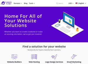 How websiteplanet.com looks like on a tablet such as an iPad.