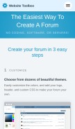 How websitetoolbox.com looks like on a mobile device such as an iPhone.