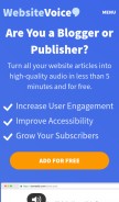 How websitevoice.com looks like on a mobile device such as an iPhone.