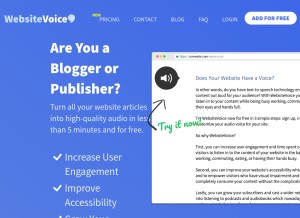 How websitevoice.com looks like on a tablet such as an iPad.