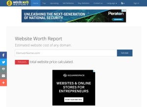 How websiteworthreport.com looks like on a tablet such as an iPad.