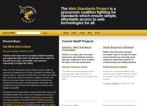 How webstandards.org looks like on a tablet such as an iPad.