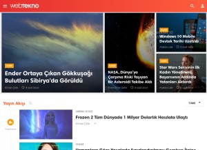 How webtekno.com looks like on a tablet such as an iPad.