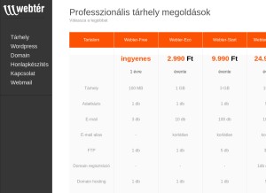How webter.hu looks like on a tablet such as an iPad.