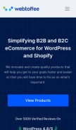 How webtoffee.com looks like on a mobile device such as an iPhone.