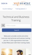 How webucator.com looks like on a mobile device such as an iPhone.