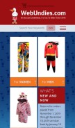 How webundies.com looks like on a mobile device such as an iPhone.