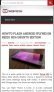How webupd8.org looks like on a mobile device such as an iPhone.