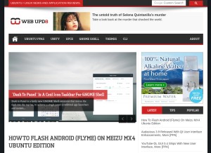 How webupd8.org looks like on a tablet such as an iPad.