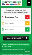 How webuyanycarusa.com looks like on a mobile device such as an iPhone.