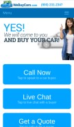 How webuycars.com looks like on a mobile device such as an iPhone.