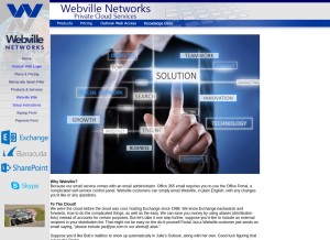 How webville.net looks like on a tablet such as an iPad.