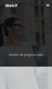 How webx.cl looks like on a mobile device such as an iPhone.