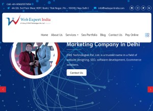 How webxpertindia.com looks like on a tablet such as an iPad.