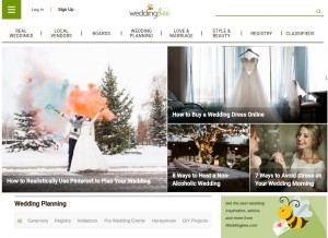 How weddingbee.com looks like on a tablet such as an iPad.