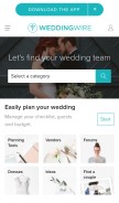How weddingwire.com looks like on a mobile device such as an iPhone.