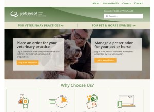 How wedgewoodpetrx.com looks like on a tablet such as an iPad.