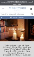 How wedgwood.com looks like on a mobile device such as an iPhone.