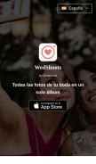 How wedshoots.com looks like on a mobile device such as an iPhone.