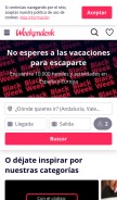 How weekendesk.es looks like on a mobile device such as an iPhone.