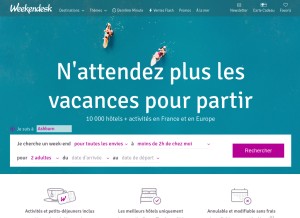 How weekendesk.fr looks like on a tablet such as an iPad.