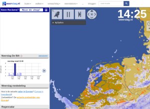 How weerslag.nl looks like on a tablet such as an iPad.