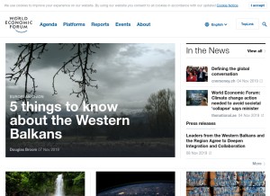 How weforum.org looks like on a tablet such as an iPad.