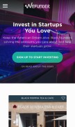 How wefunder.com looks like on a mobile device such as an iPhone.