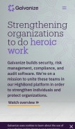 How wegalvanize.com looks like on a mobile device such as an iPhone.
