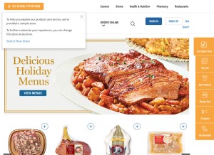How wegmans.com looks like on a tablet such as an iPad.