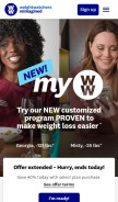 How weightwatchers.com looks like on a mobile device such as an iPhone.