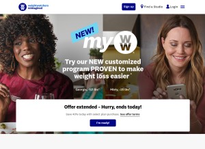 How weightwatchers.com looks like on a tablet such as an iPad.