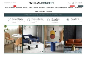 How weilaiconcept.com looks like on a tablet such as an iPad.